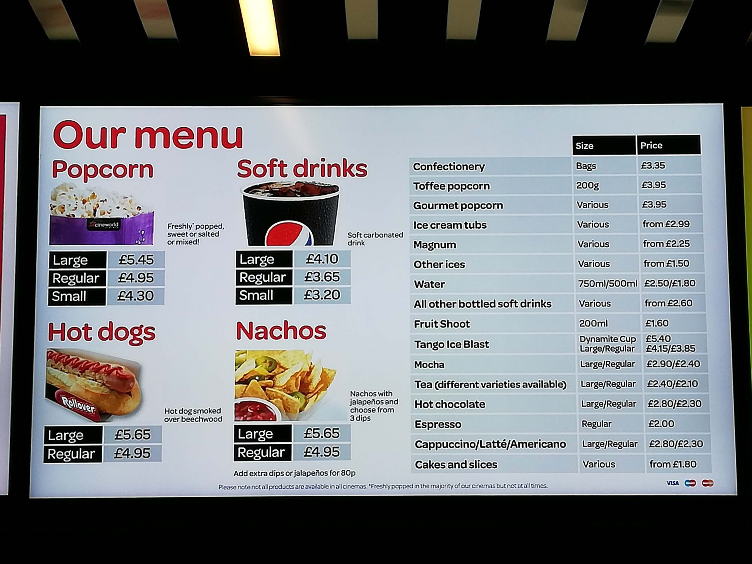 Cineworld Food Popcorn Prices In 2023 Movie Food Prices